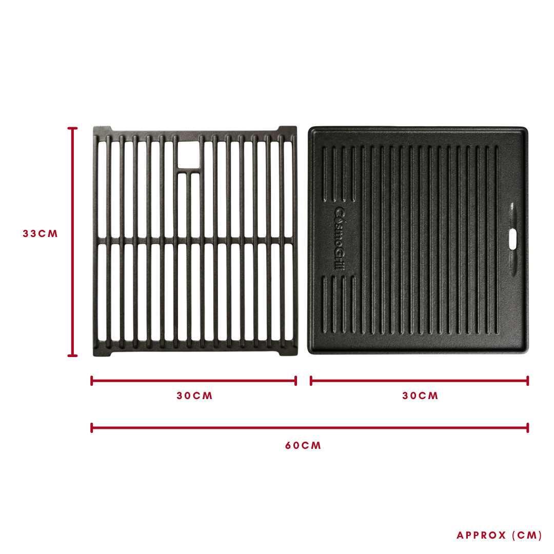 Cast Iron Reversible Griddle and Grill Grate Set for Original 4+1