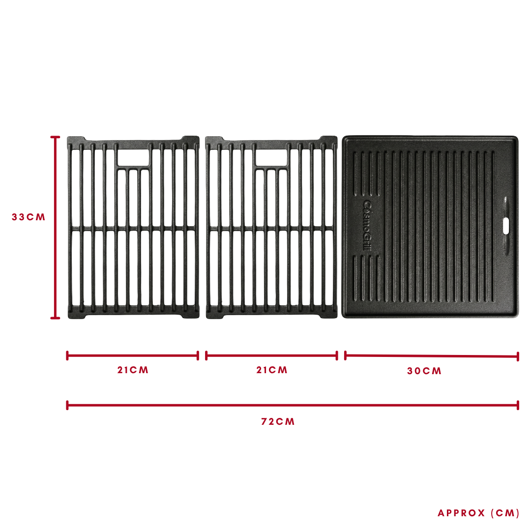 Cast Iron Reversible Griddle and Grill Grate Set for Original 6+1