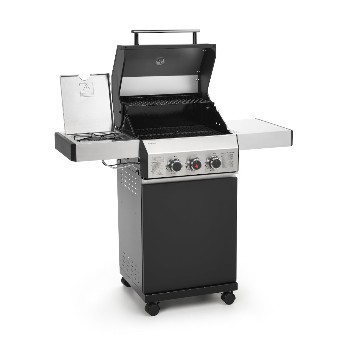 Premium Black 2+1 Gas Barbecue - CosmoGrill