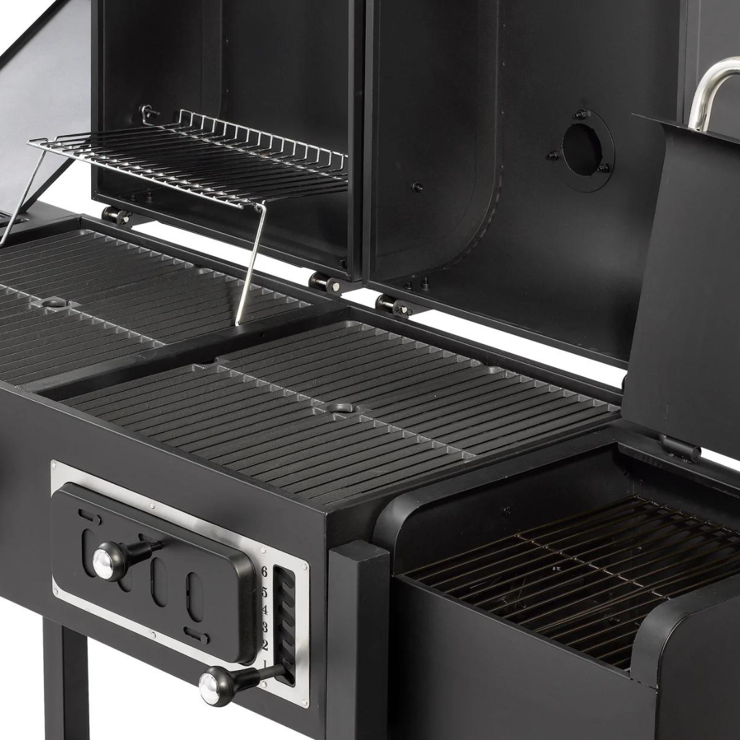 Cast iron grill grate image of CosmoGrill DUO Dual Fuel Gas and Charcoal Barbecue