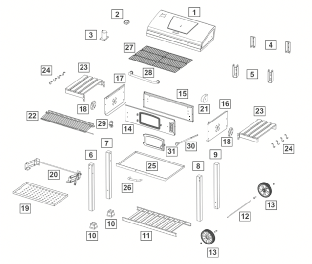 Spare Parts for XXL Smoker - CosmoGrill