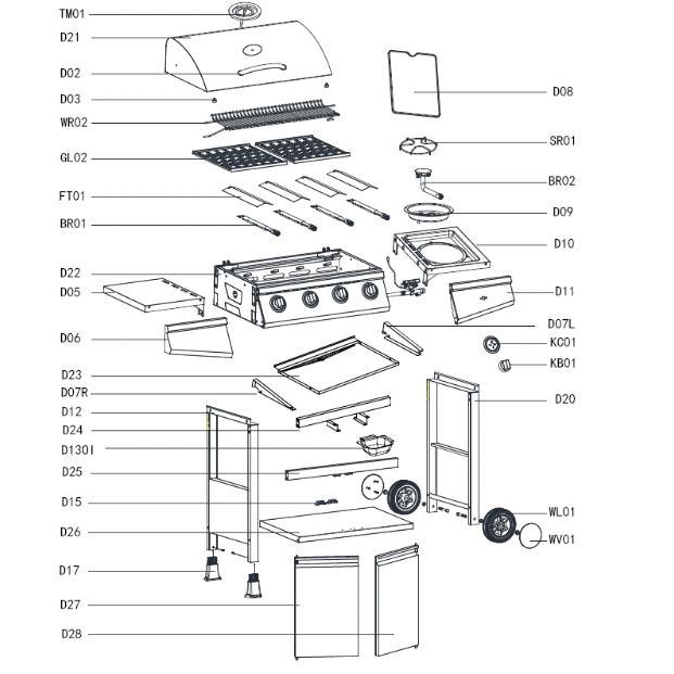 Spare Parts for Original 4+1 - CosmoGrill