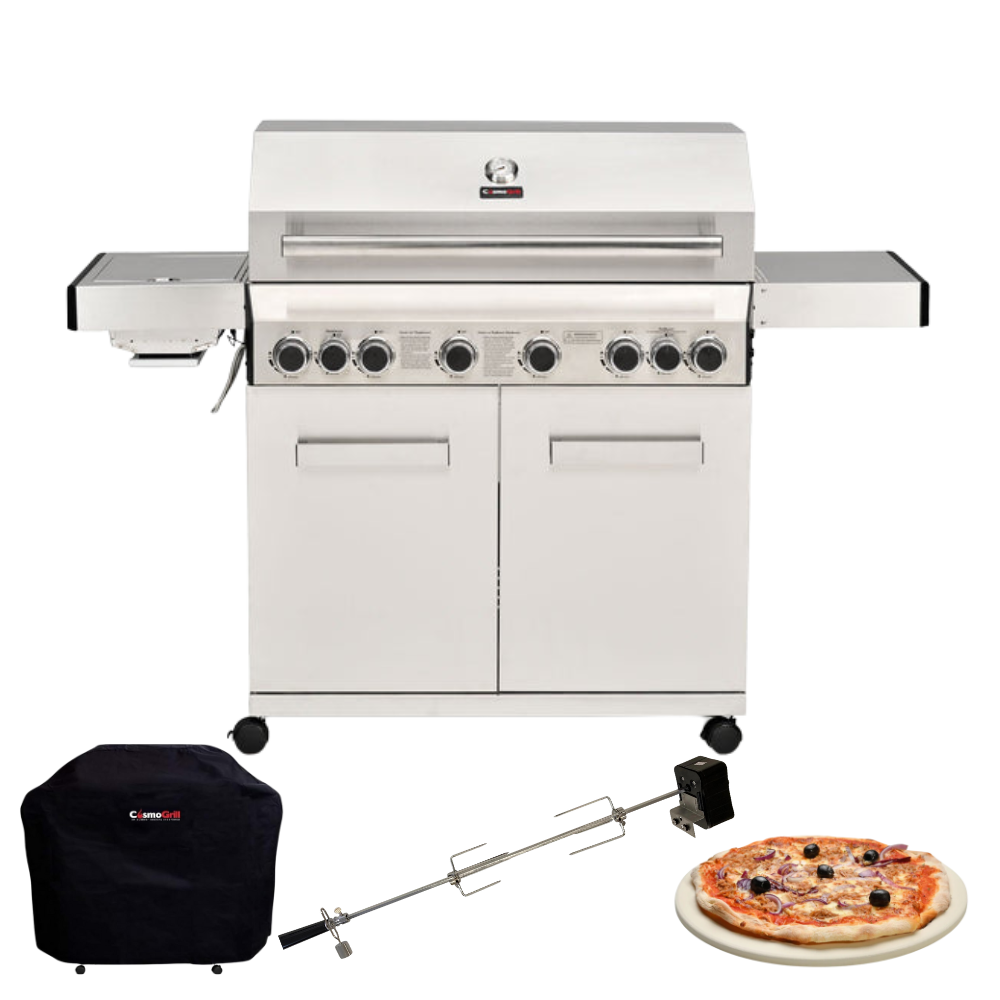 Platinum Stainless Steel 6+2 Gas Barbecue (Exclusive Bundle)