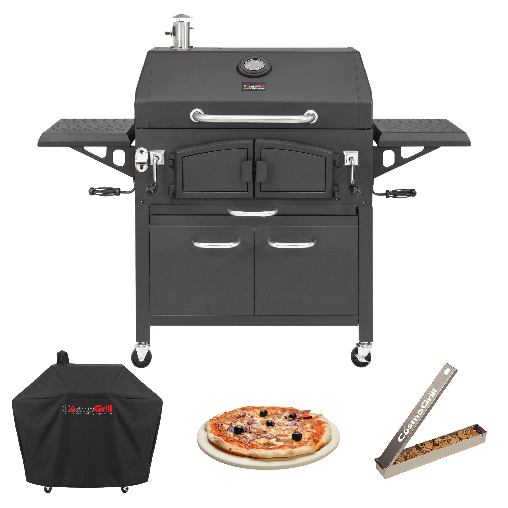 #Option_BBQ + Cover + Pizza Stone + Smoker Box