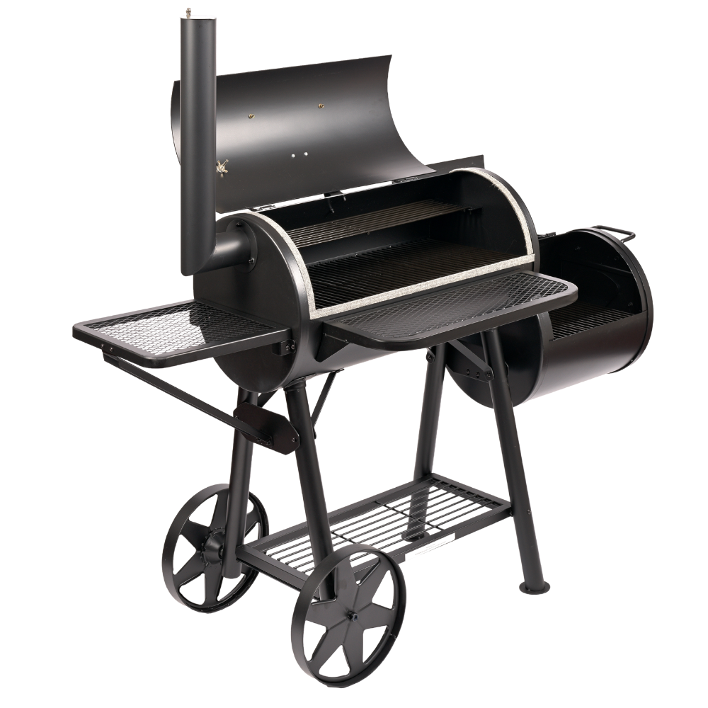 Barrel BBQ with Offset Smoker