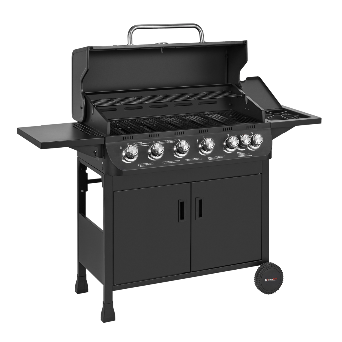 CosmoGrill Emberr 6+1 Gas BBQ | 6 Burner Large Grill with Side Burner