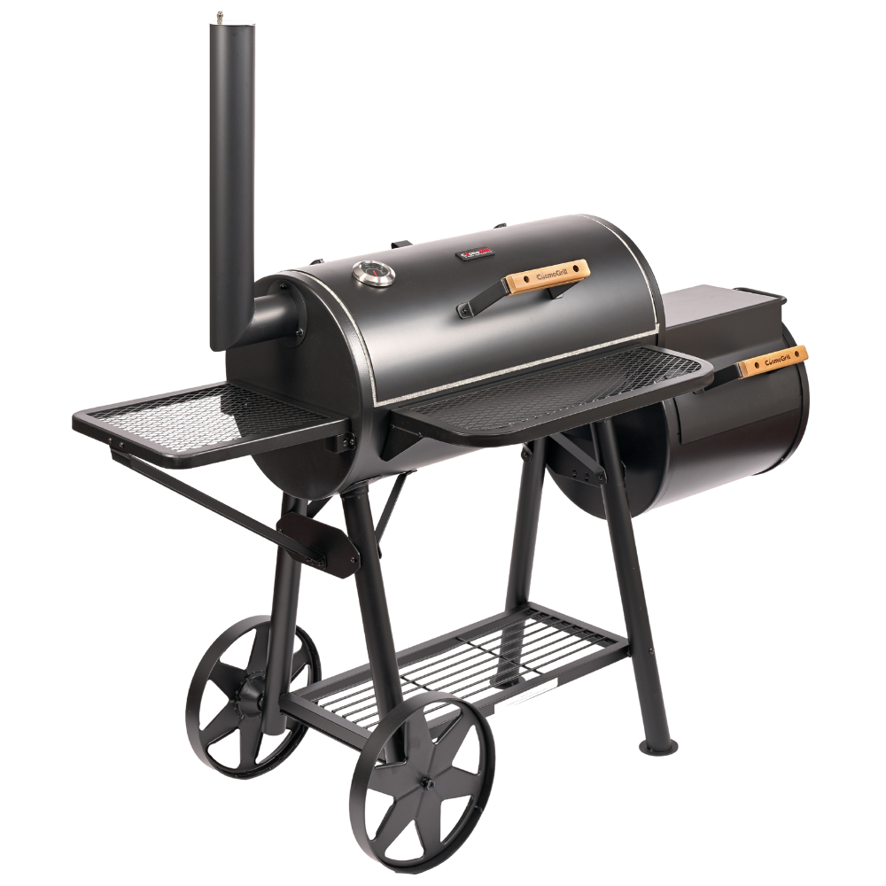 Drum BBQ Grill with Offset Smoker