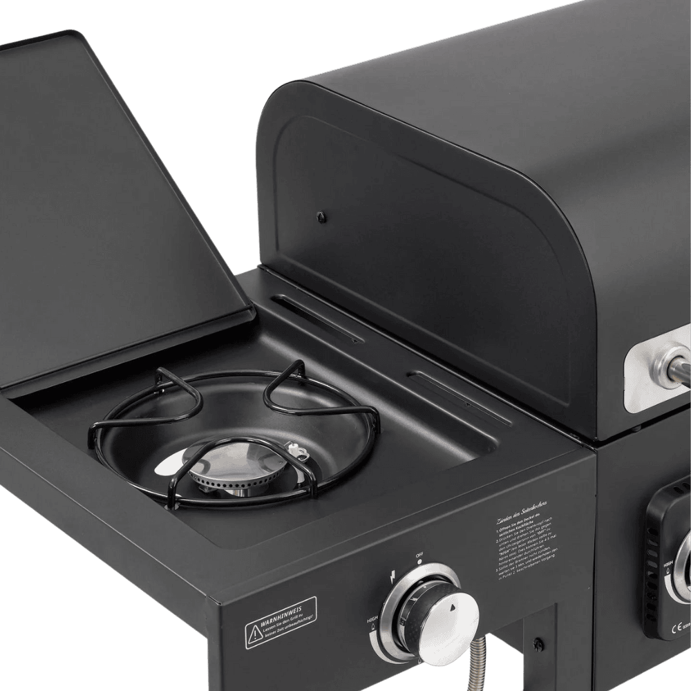 Gas and Charcoal Barbecue with Side Burner