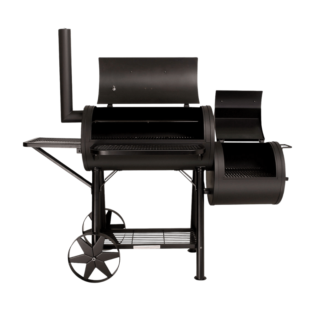 CosmoGrill XXXL 3.5 mm Thickened Steel Charcoal BBQ with Built-in Chimney and Offset Smoker