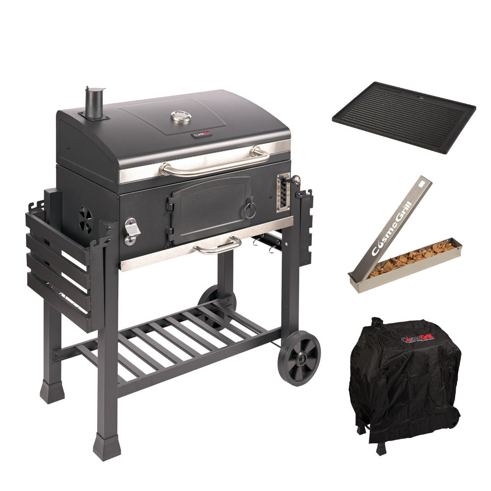 XXL BBQ with griddle cover smoker box 