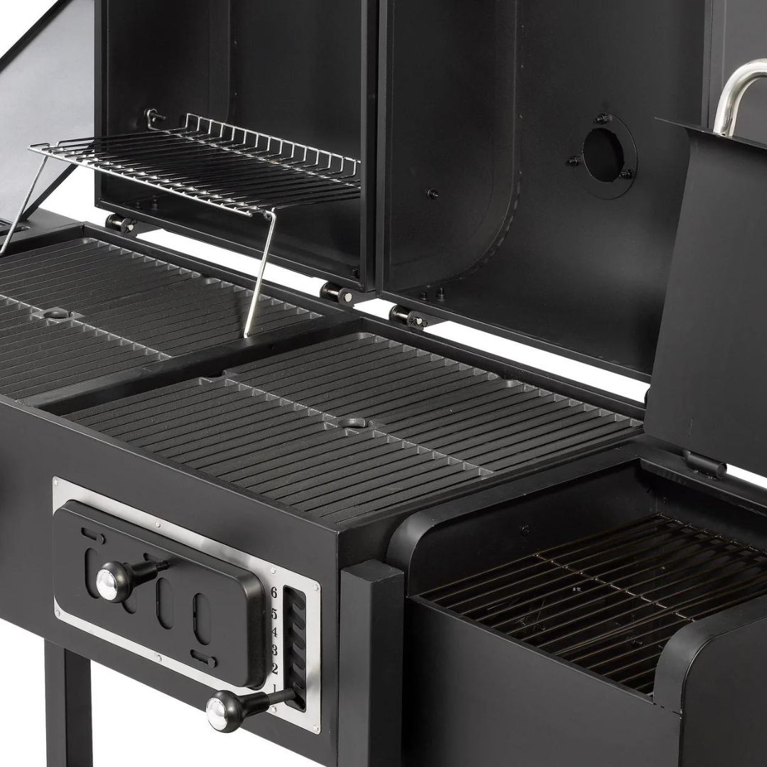 Cast iron grill grate image of CosmoGrill DUO Dual Fuel Gas and Charcoal Barbecue 