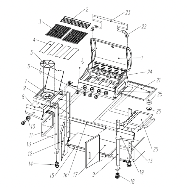 Spare Parts for Pro 4+1 - CosmoGrill