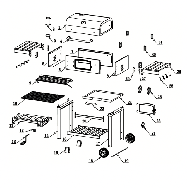 Spare Parts for XL Smoker - CosmoGrill