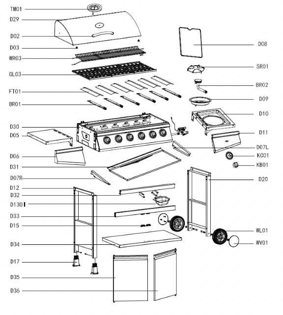 Spare Parts for Original 6+1 - CosmoGrill